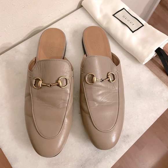 Gucci | Shoes | Gucci Princetown Leather Horsebit Loafers Mules Tan Eu 37 |  Poshmark